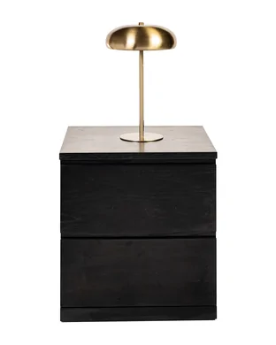 Colección IVANNA
Buró de 2 cajones, NEGRO encino rojo macizo, 50x48x53 cm